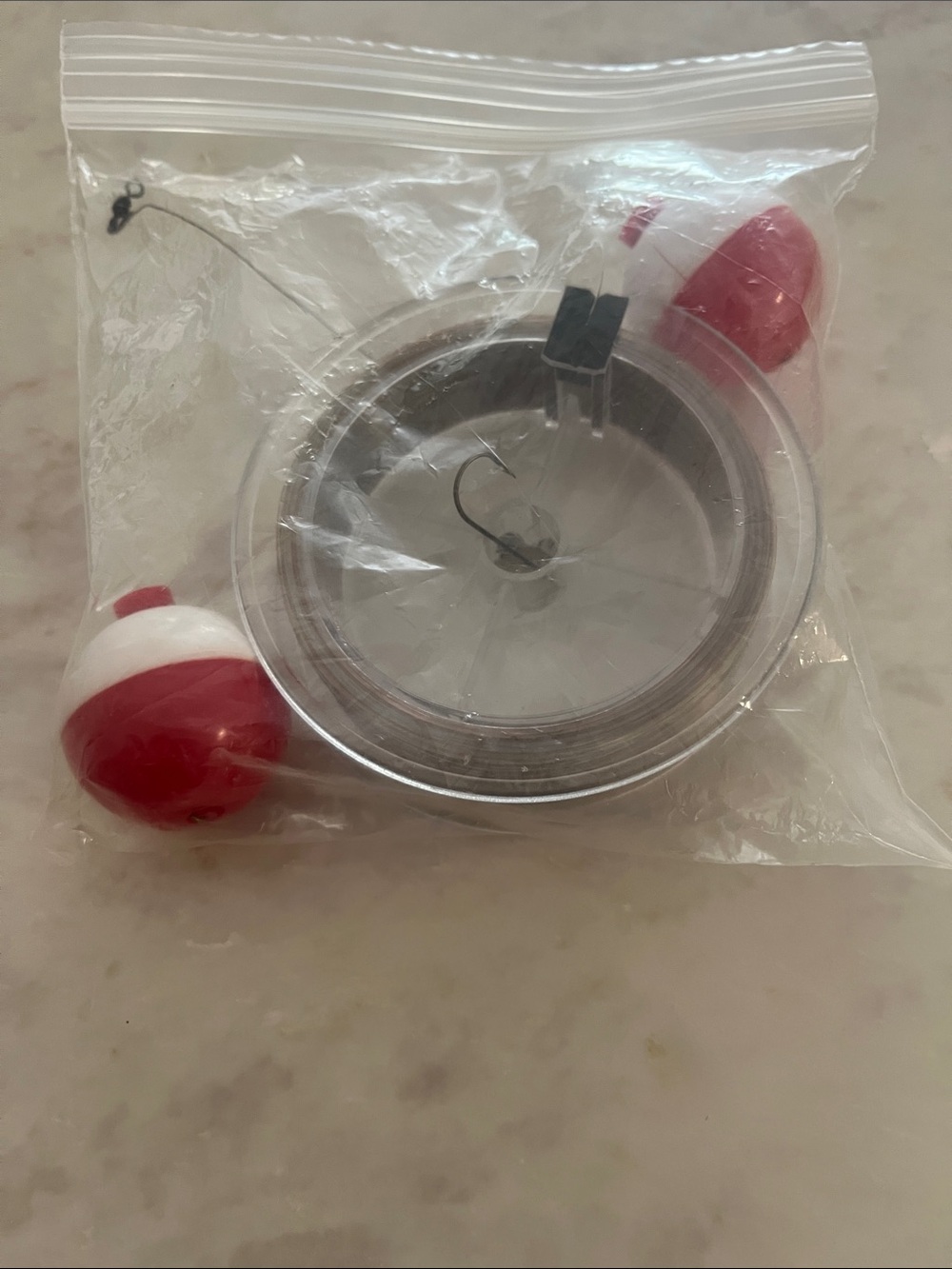 Unbranded Red & White Fishing Bobber and Reel Accessory Kit